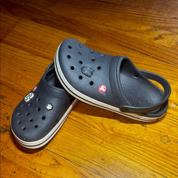 CROCS Blue Clogs with White Accents